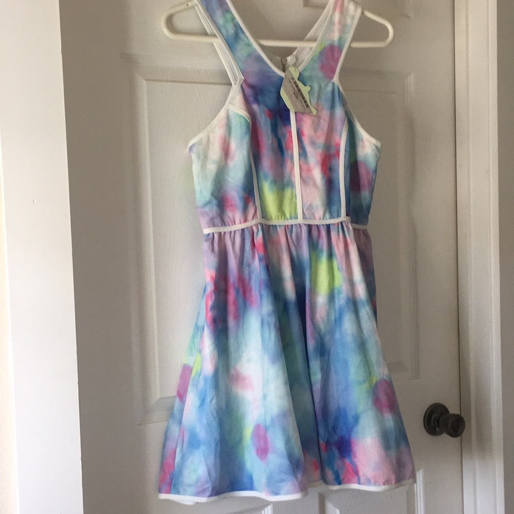 Tea & Cup watercolor dress size L
